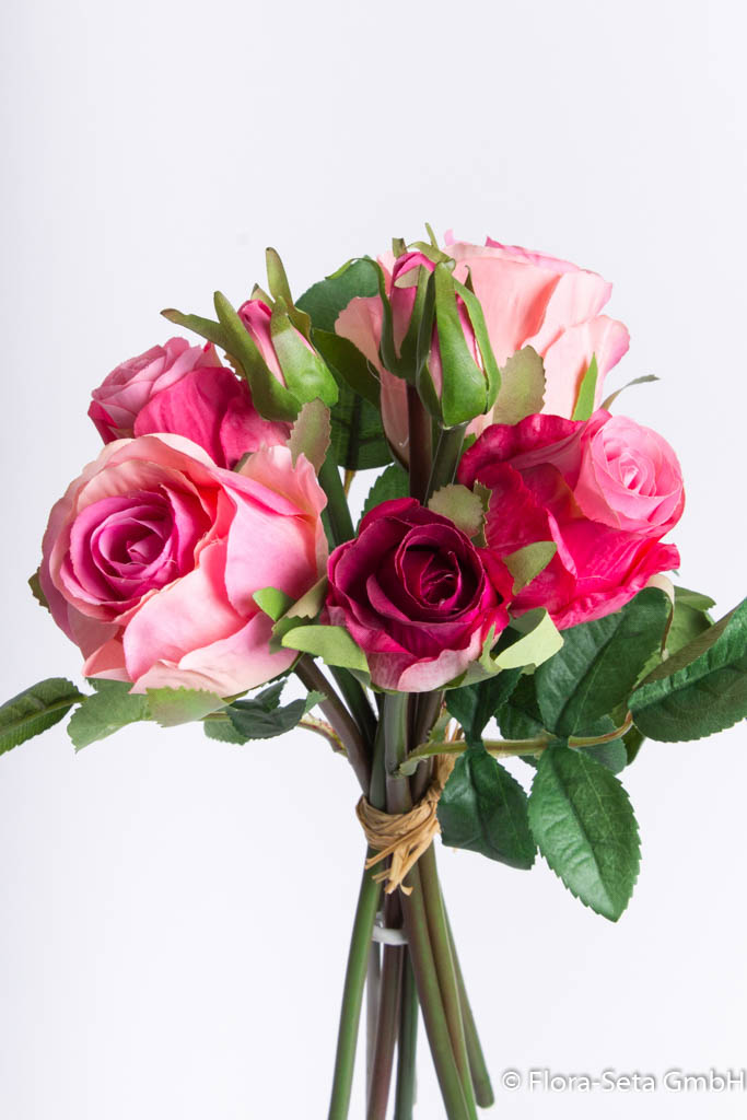 Rosenstrauß mit 5 Rosen und rot-dunkelrot 122607444 Farbe: Knospen, 3 