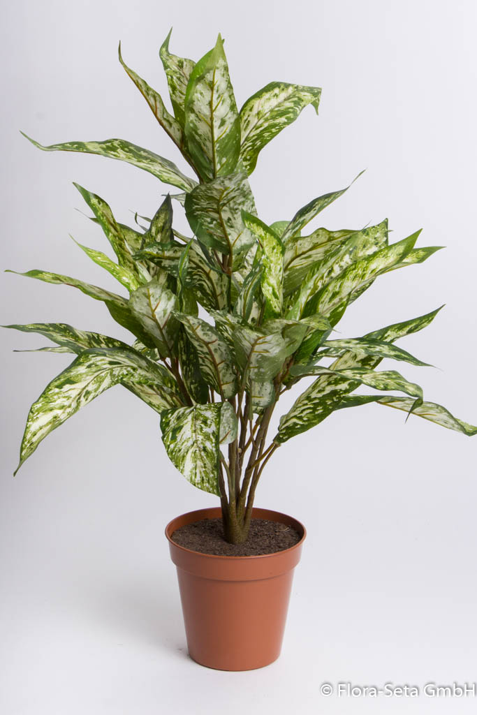 künstliche Philo-Pflanze im braunen Kunststofftopf, Höhe ca. 60 cm